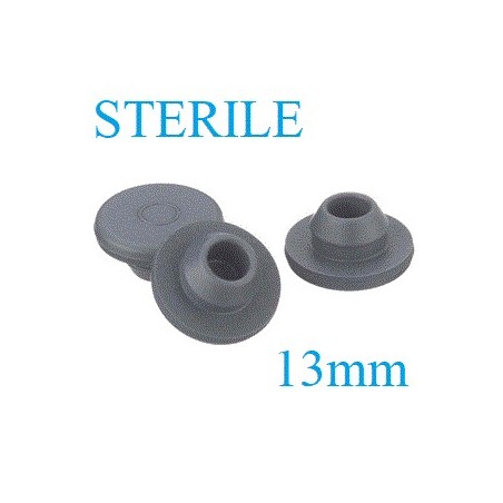 13mm Vial Stopper, Round Bottom, Irradiated, Bag of 1,000