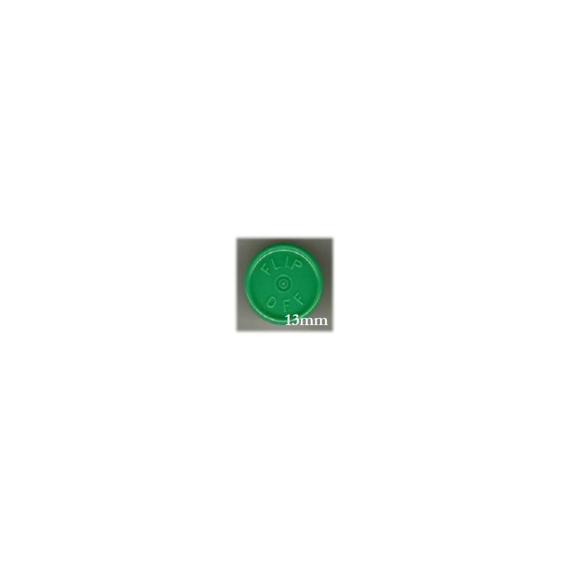 13mm Flip Off Vial Seals, Green, Bag of 1000