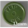 13mm Flip Off Vial Seals, Avocado Green, Pk 100
