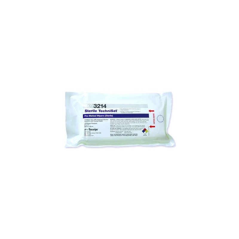 Sterile TechniSat® 70% IPA Saturated Wipers, Pk 50