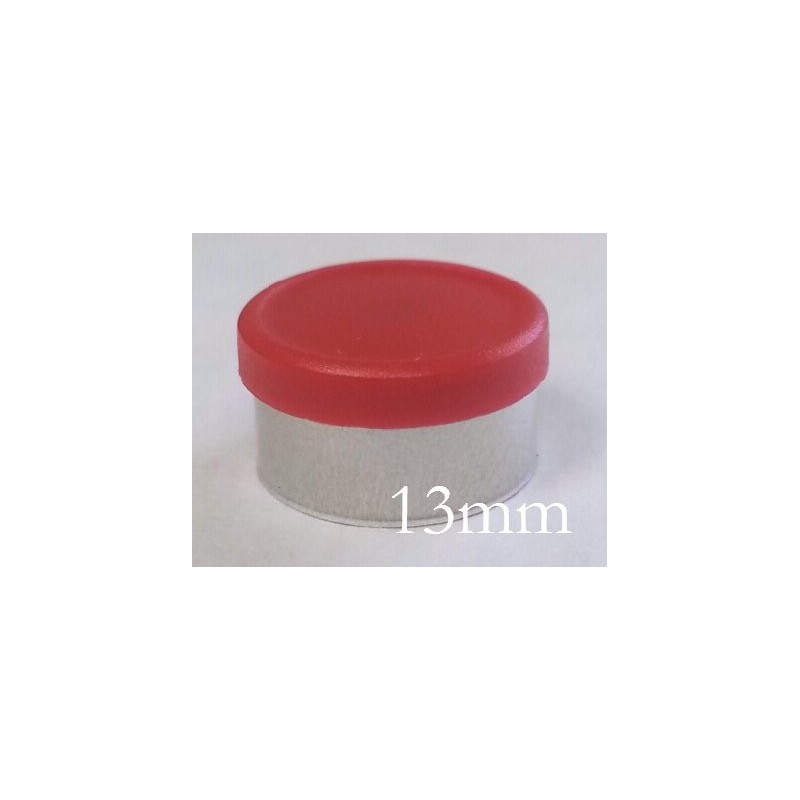 13mm West Matte Flip Cap Vial Seals, Red, Bag 1000