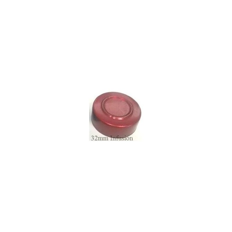 32mm Infusion Vial Center Tear Seals, Red, Pk 100