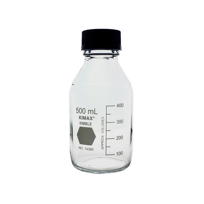 500mL Media Reagent Bottle, GL45 Cap, Cs of 10