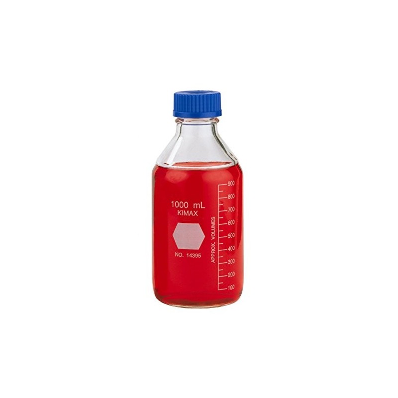 1000mL Media Reagent Bottle, GL45 Cap, Cs of 10