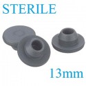 13mm Vial Stopper, Round Bottom, Irradiated, Bag of 1,000
