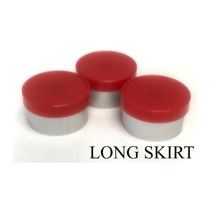 13mm Long Skirt Flip Cap Seal, Red, Bag of 1,000
