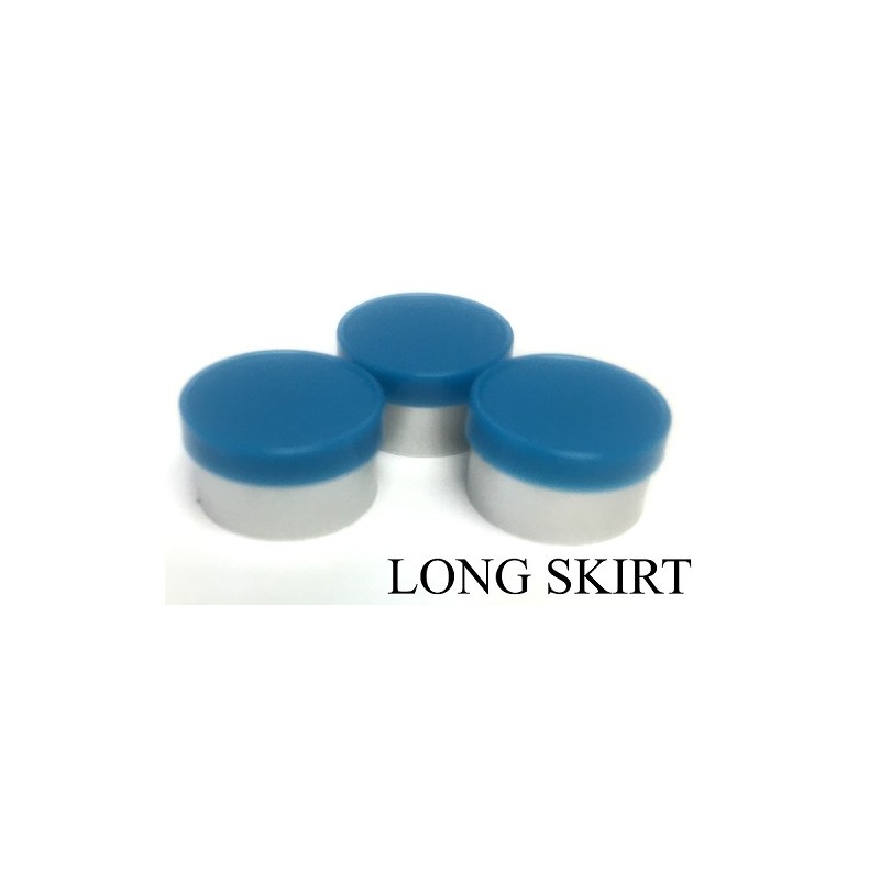 13mm Long Skirt Flip Cap Seal, Cyan Blue, Bag of 1,000