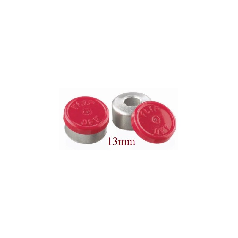 13mm Flip Off Vial Seals, Red, Bag of 1000