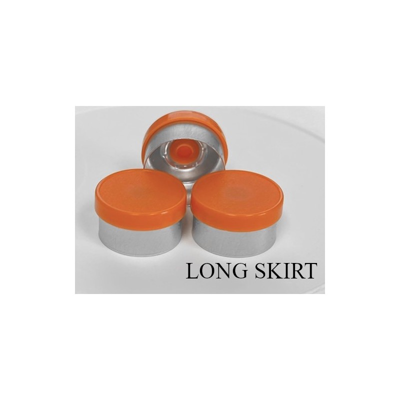 13mm Long Skirt Flip Cap Seal, Orange Cap, Bag of 1,000