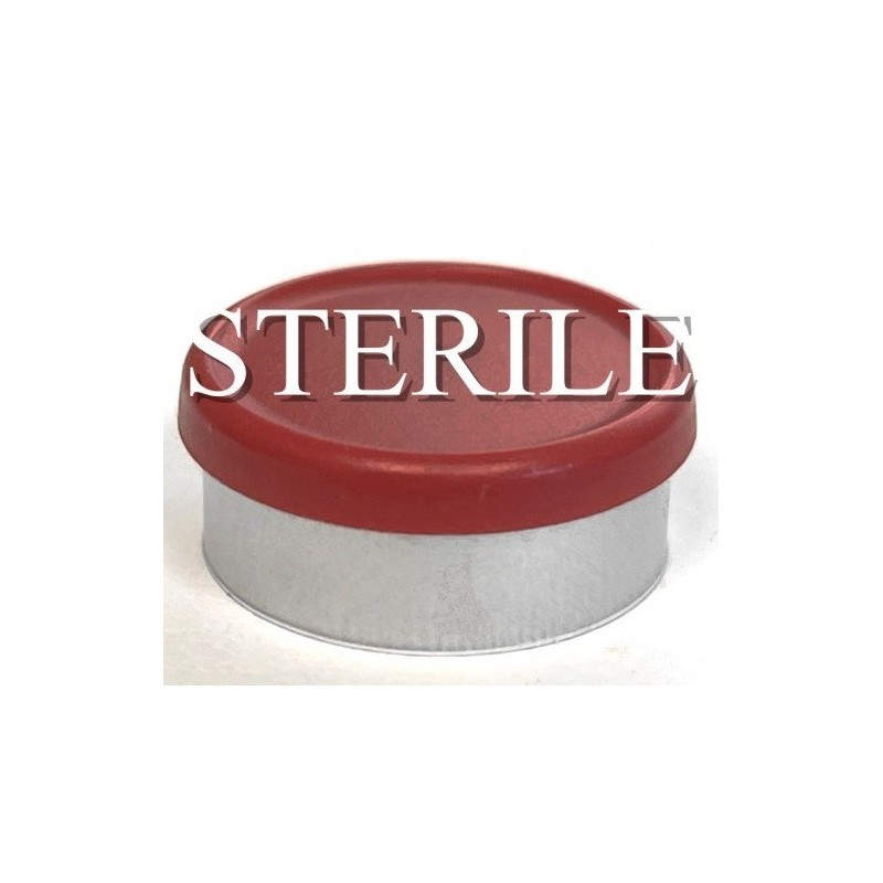 Sterile 20mm Matte Flip Cap Vial Seals, Red, Bag of 1,000