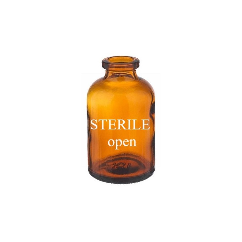 30mL Amber Sterile Open Vials, Depyrogenated, Tray of 63 pieces.