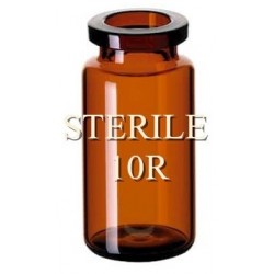 ISO 10R Amber Open Sterile Vials, 24x45mm, Nested Tray of 96 pieces