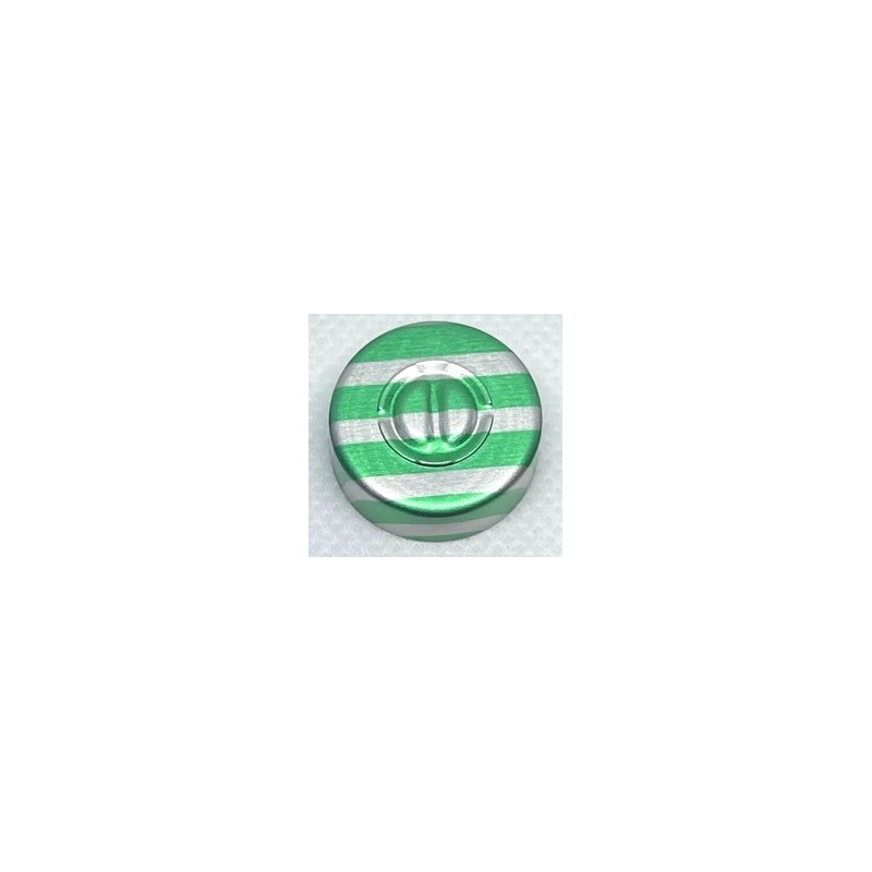 20mm Center Tear Vial Seals, Green Stripe, Bag of 1000