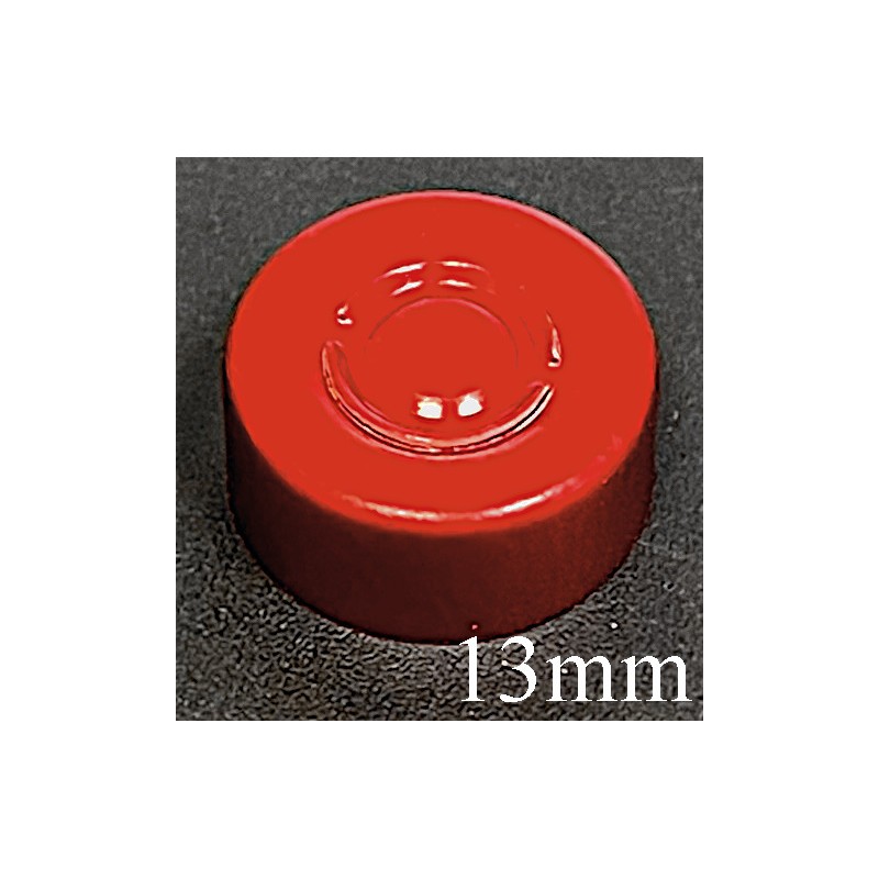 13mm Center Tear Vial Seals, Red, Bag of 1000