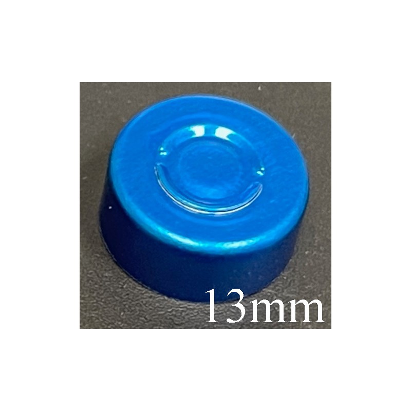 13mm Center Tear Vial Seals, Sapphire Blue, Pack of 100