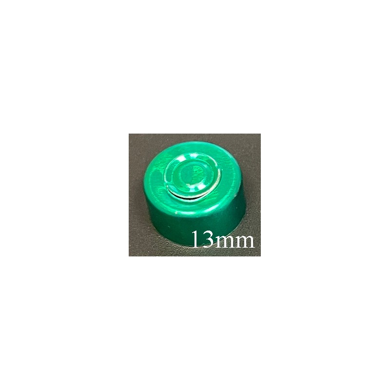 13mm Center Tear Vial Seals, Green, Pack of 100