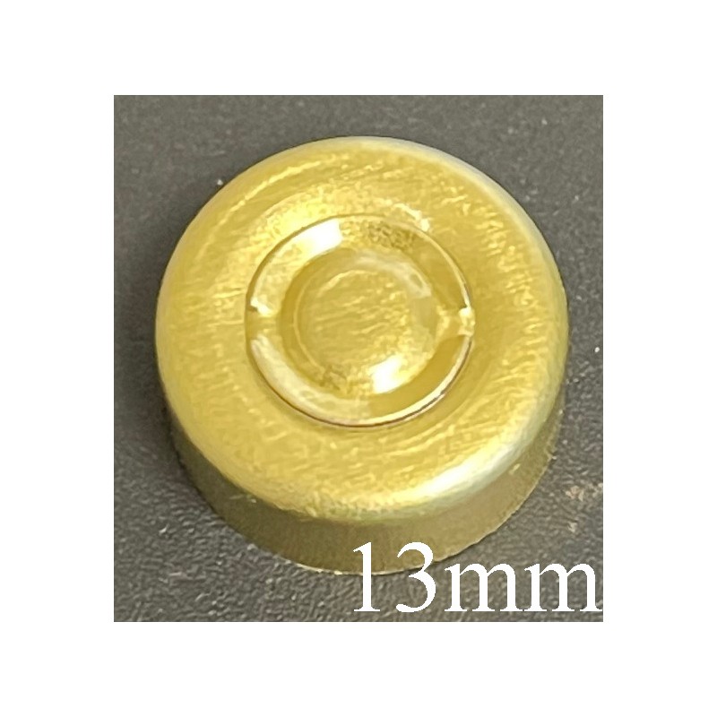 13mm Center Tear Vial Seals, Gold, Pack of 100