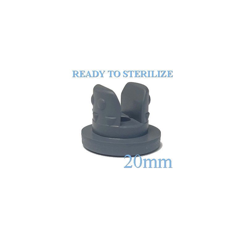 Ready to Sterilize 20mm 2-Leg Lyophilization Stoppers, Bag of 2500 Ready to Sterilize 20mm 2-Leg Lyophilization Stoppers, Bag of 2500