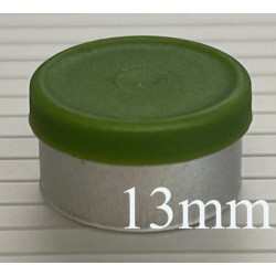 13mm West Matte Flip Cap Vial Seals, Avocado Green, Bag 1000