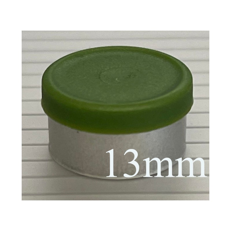 13mm West Matte Flip Cap Vial Seals, Avocado Green, Bag 1000 13mm West Matte Flip Cap Vial Seals, Avocado Green, Bag 1000