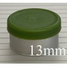 13mm West Matte Flip Cap Vial Seals, Avocado Green, Bag 1000