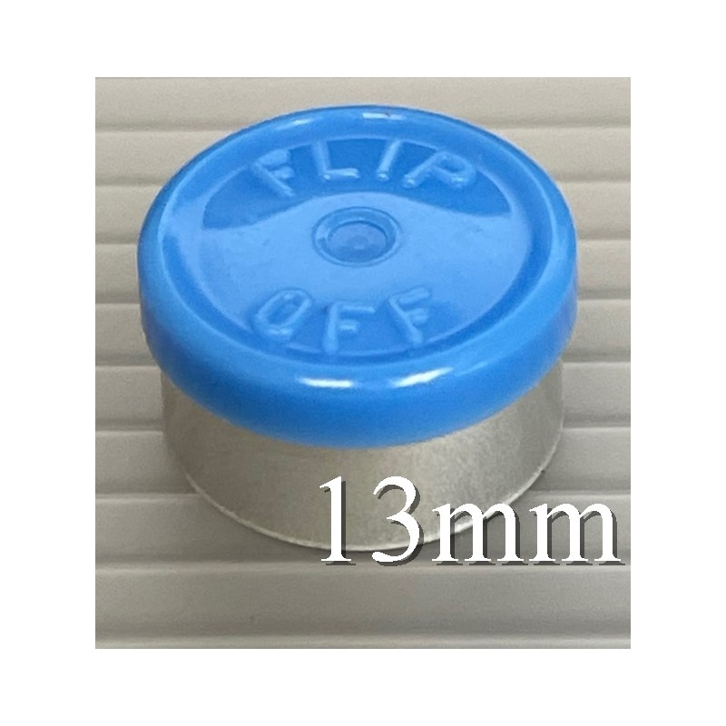 13mm Flip Off Vial Seals, Light Blue, Bag of 1000 13mm Flip Off Vial Seals, Light Blue, Bag of 1000