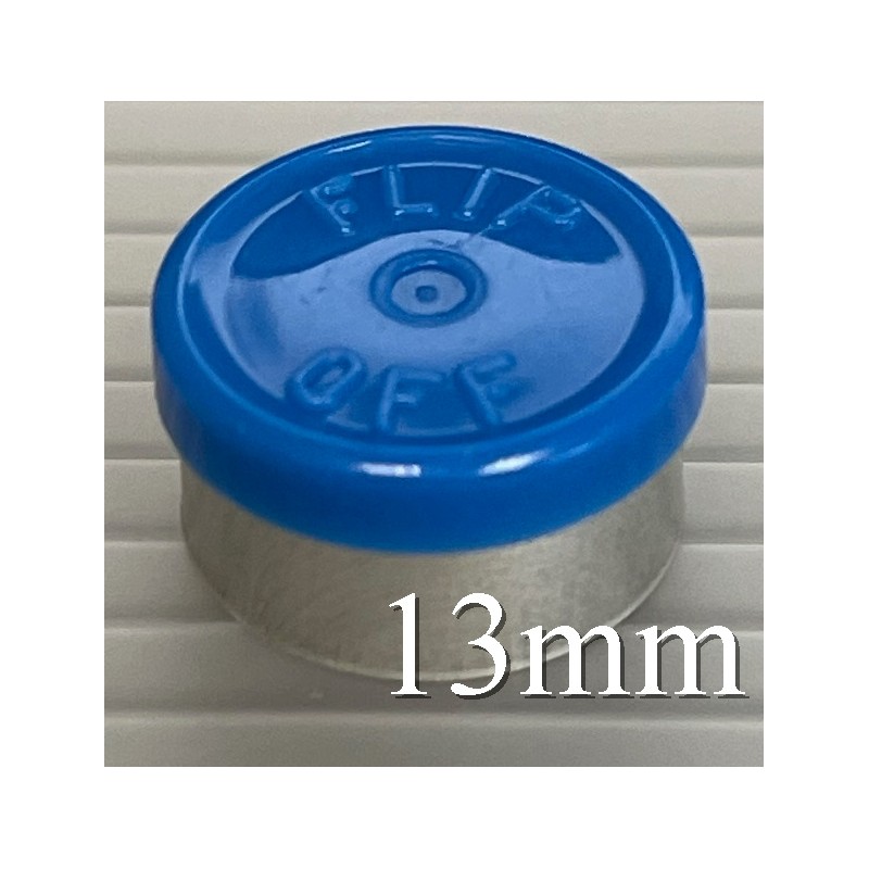 13mm Flip Off Vial Seals, Royal Blue, Bag of 1000 13mm Flip Off Vial Seals, Royal Blue, Bag of 1000