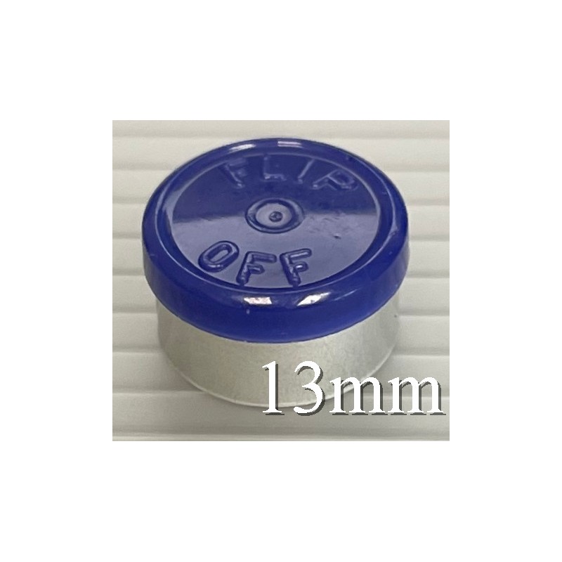 13mm Flip Off Vial Seals, Dark Navy Blue, Bag of 1000
