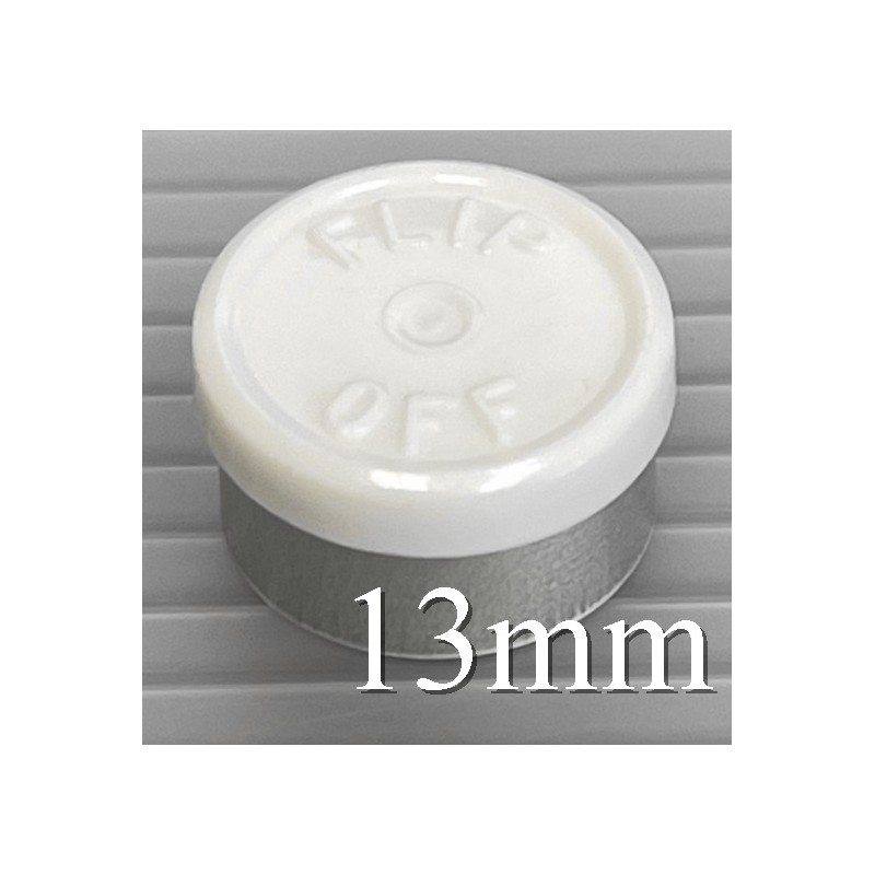 13mm Flip Off Vial Seals, White, Bag of 1000