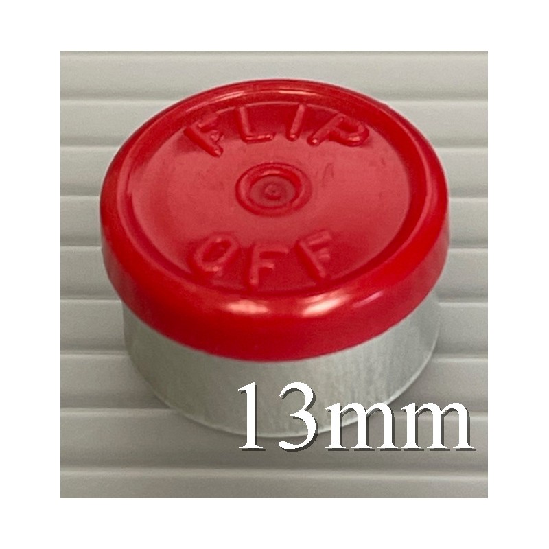 13mm Flip Off Vial Seals, Red, Bag of 1000 13mm Flip Off Vial Seals, Red, Bag of 1000