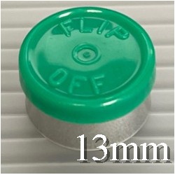 13mm Flip Off Vial Seals, Green, Bag of 1000