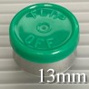 13mm Flip Off Vial Seals, Green, Pack of 100