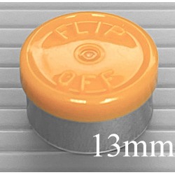 13mm Flip Off Vial Seals, Faded Light Orange, Case of 1000