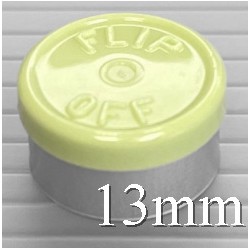 13mm Flip Off Vial Seals, Faded Light Green, Pk 100