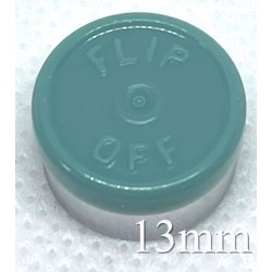 13mm Flip Off Vial Seals, Slate Blue Green, Bag 1000