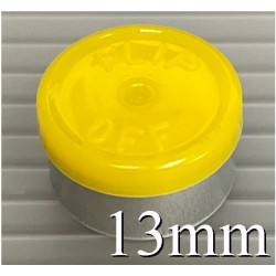 13mm Flip Off Vial Seals, Yellow, Bag of 1000