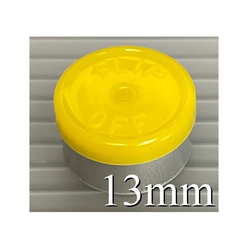 13mm Flip Off Vial Seals, Yellow, Bag of 1000 13mm Flip Off Vial Seals, Yellow, Bag of 1000