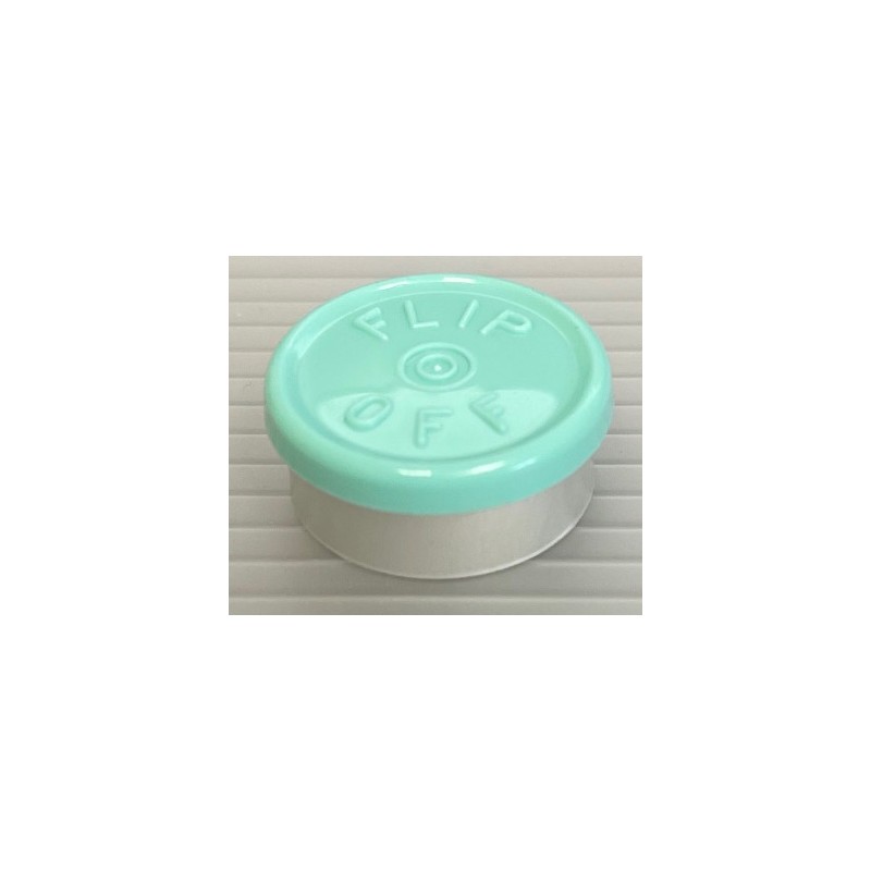 20mm Flip Off Vial Seals, Faded Turquoise Blue, Pack of 100