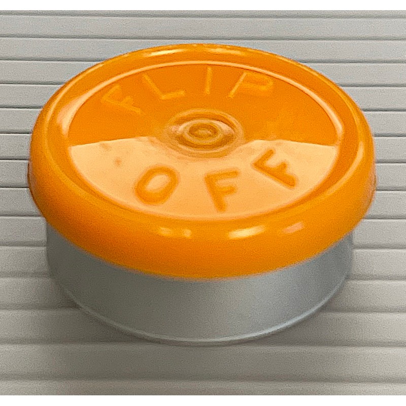20mm Flip Off Vial Seals, Faded Light Orange, Pack of 100 20mm Flip Off Vial Seals, Faded Light Orange, Pack of 100