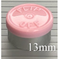 13mm Flip Off Vial Seals, Gloss Pink, Case of 1000