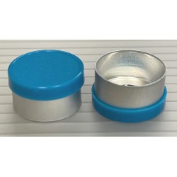 13mm Long Skirt Flip Cap Seal, Cyan Blue, Bag of 1,000