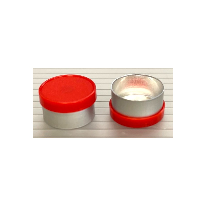 13mm Long Skirt Flip Cap Seal, Red, Bag of 1,000