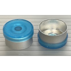 13mm Long Skirt Flip Cap Seal, Clear Blue, Bag of 1,000