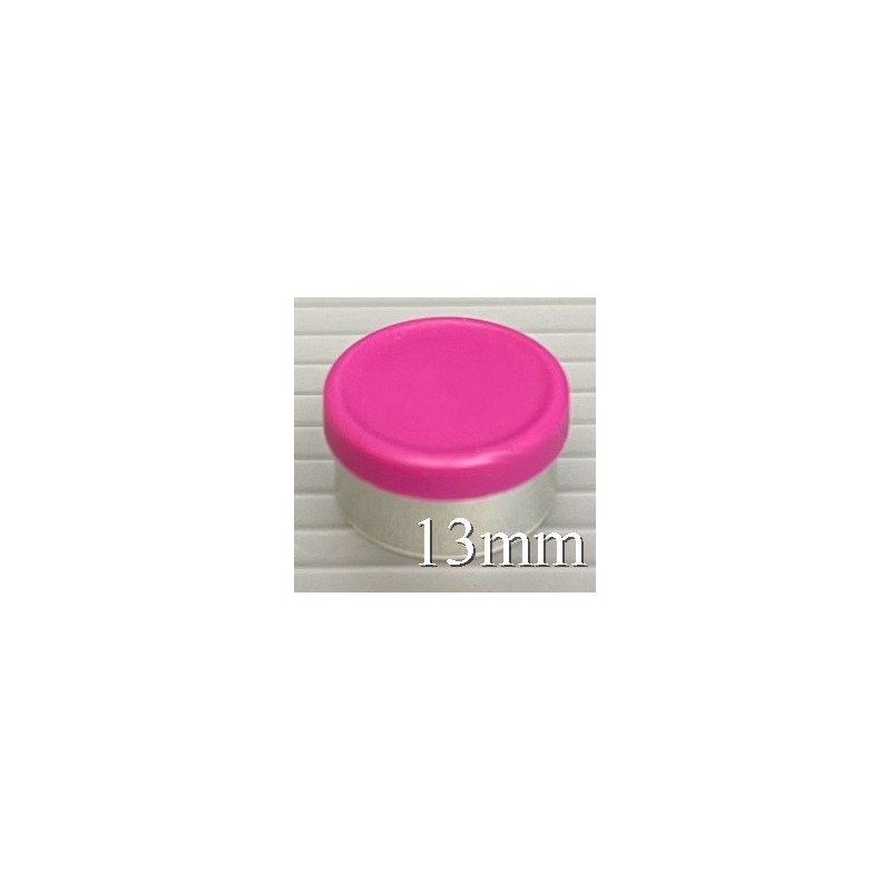 13mm West Matte Flip Cap Vial Seals, Magenta, Bag 1000