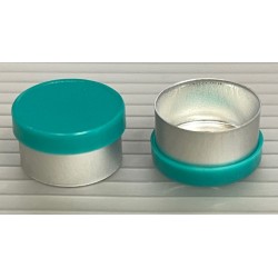 13mm Long Skirt Flip Cap Seal, Teal Green Cap, Bag of 1,000