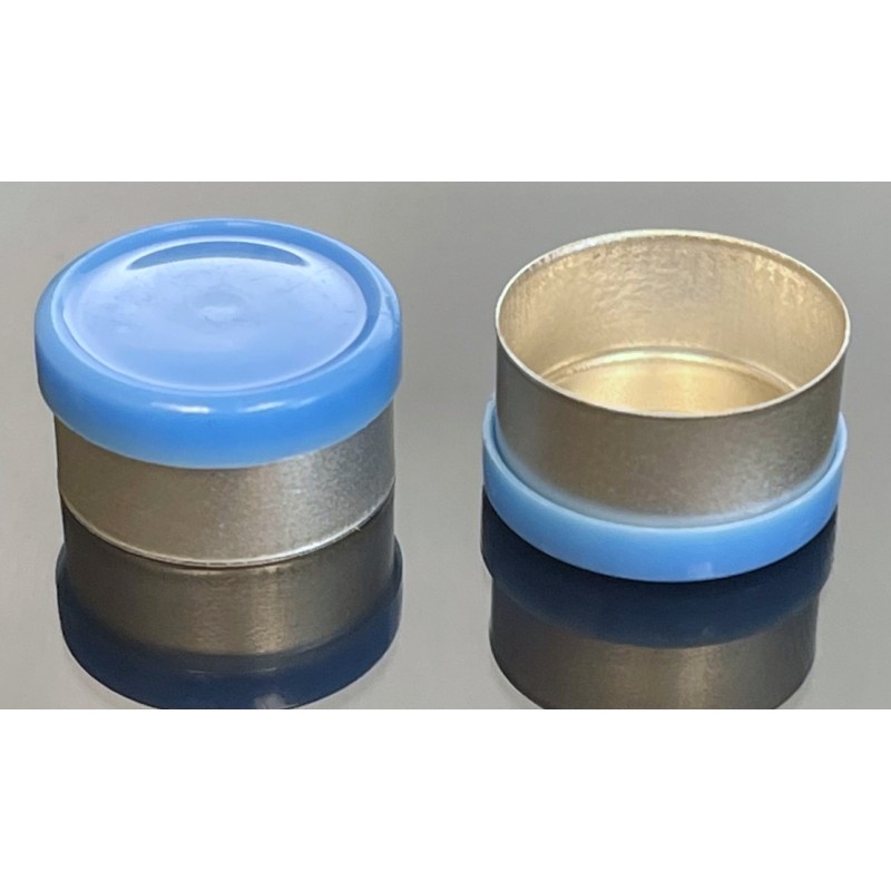 West 13mm Smooth Vial Caps, Light Blue, Bag 1000