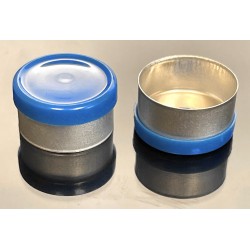 13mm West Pharma royal blue smooth gloss flip cap vial seals