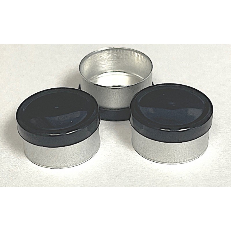 West 13mm Smooth Vial Caps, Black, Bag 1000