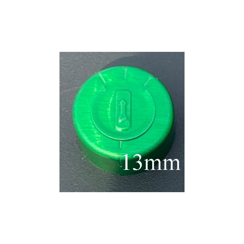 13mm Full Tear Off Vial Seals, Green, Bag 1000