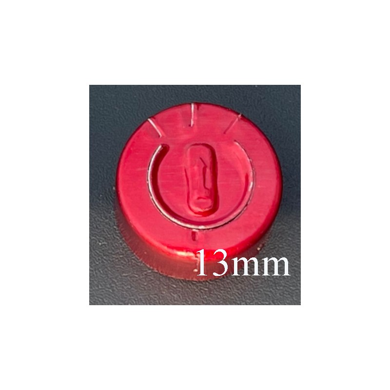 13mm Full Tear Off Vial Seals, Red, Pk 100